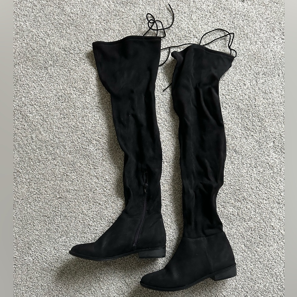 Call It Spring Black Over-the-Knee Boots